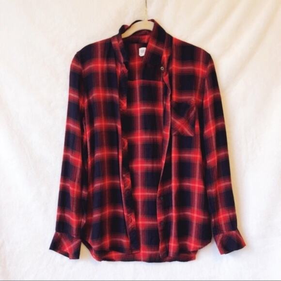 GAP Tops - GAP Red and Blue Checkered Long Sleeve Shirt